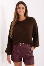 Marrone / Universale Maglione donna in morbida miscela