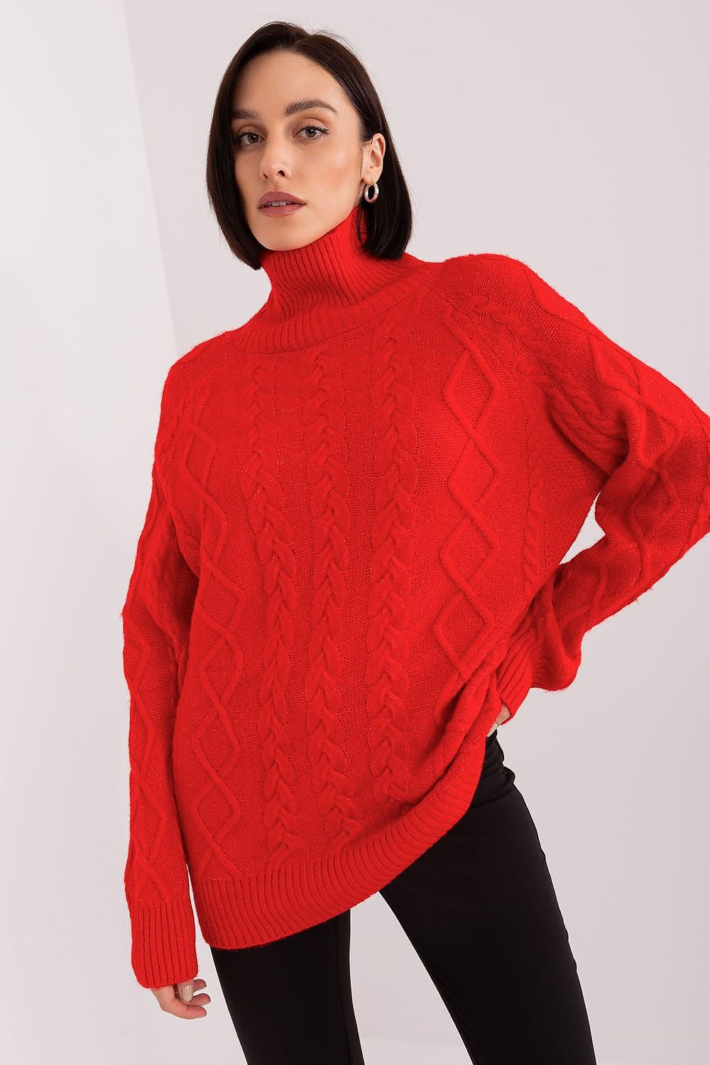 Rosso / Universale Maglione da donna morbido con motivo