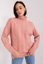 Maglione da donna morbido con motivo plaid trecce - 187742