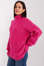 Maglione da donna morbido con motivo plaid trecce - 187742