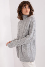 Maglione da donna morbido con motivo plaid trecce - 187742