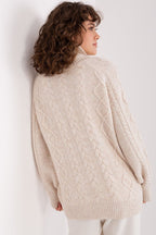 Maglione da donna morbido con motivo plaid trecce - 187742