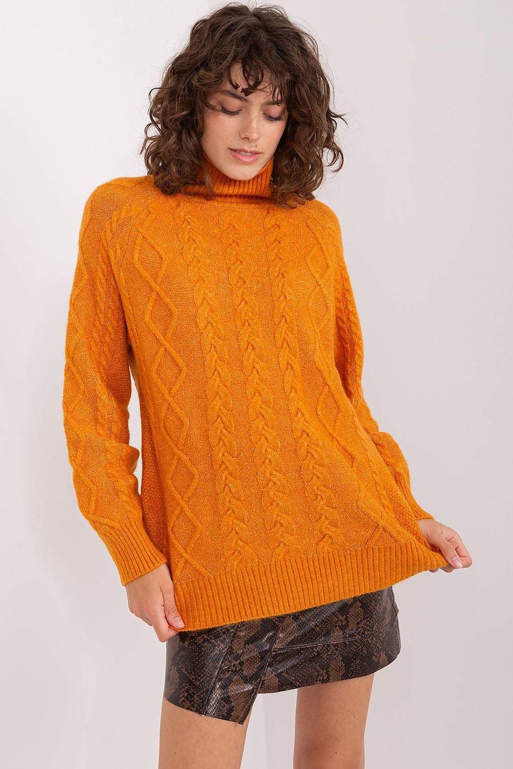 Arancione / Universale Maglione da donna morbido con motivo