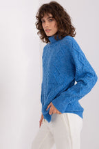 Maglione da donna morbido con motivo plaid trecce - 187742