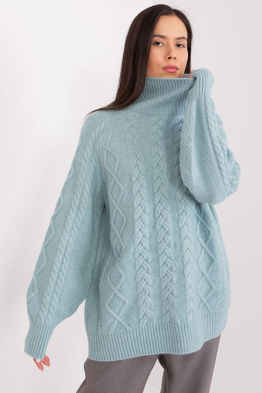 Verde / Universale Maglione da donna morbido con motivo