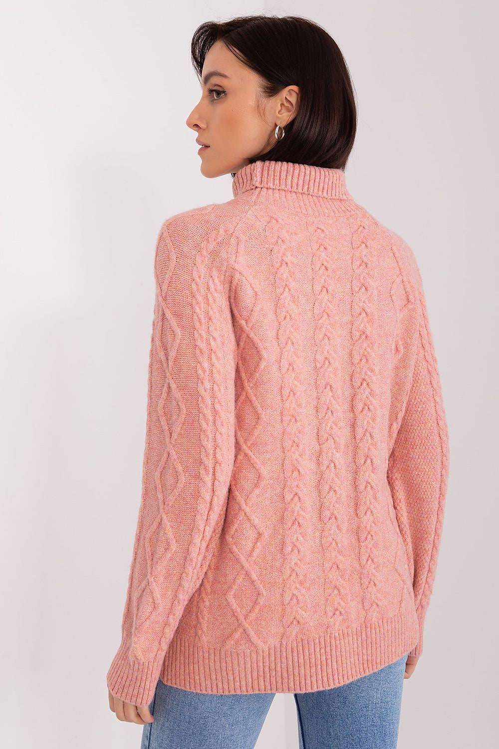 Maglione da donna morbido con motivo plaid trecce - 187742