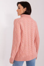 Maglione da donna morbido con motivo plaid trecce - 187742