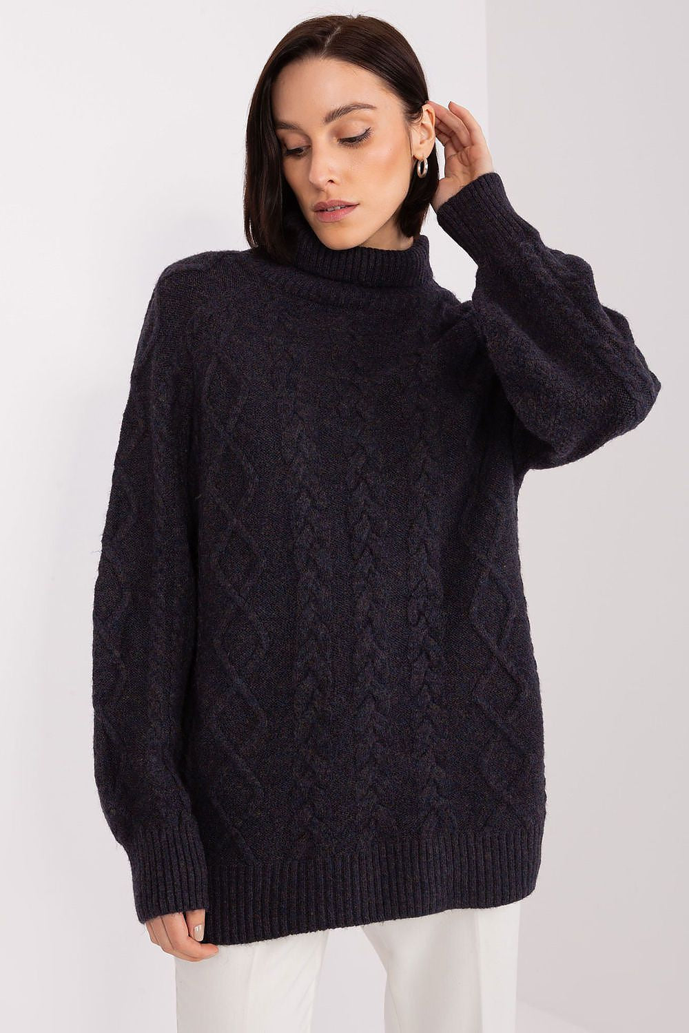 Nero / Universale Maglione da donna morbido con motivo