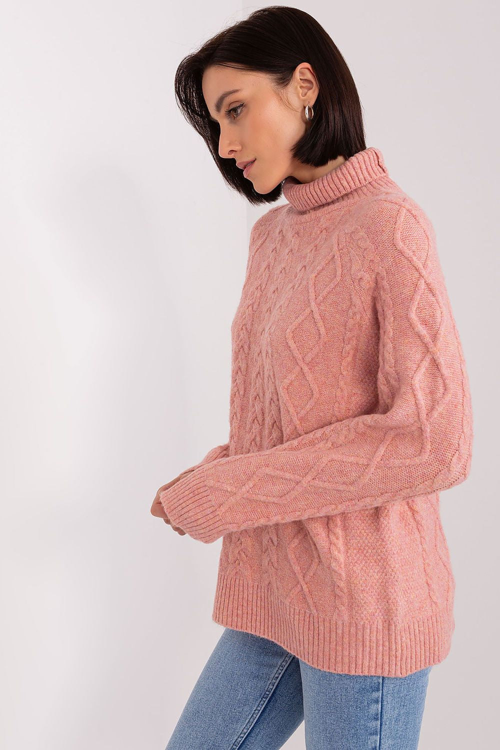 Rosa / Universale Maglione da donna morbido con motivo