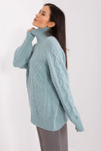 Maglione da donna morbido con motivo plaid trecce - 187742