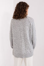Maglione da donna morbido con motivo plaid trecce - 187742