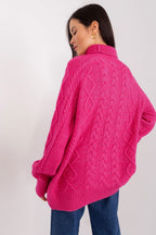 Maglione da donna morbido con motivo plaid trecce - 187742