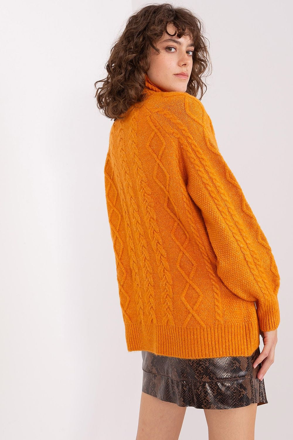 Maglione da donna morbido con motivo plaid trecce - 187742