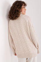 Maglione da donna morbido con motivo plaid trecce - 187742
