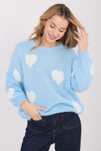 Maglione da donna con motivo a cuori - 223423