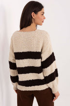 Marrone / Universale Maglione da donna a righe - 219225