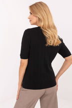 Maglione da donna in viscosa elasticizzata con collo a V