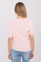 Maglione da donna in viscosa elasticizzata con collo a V
