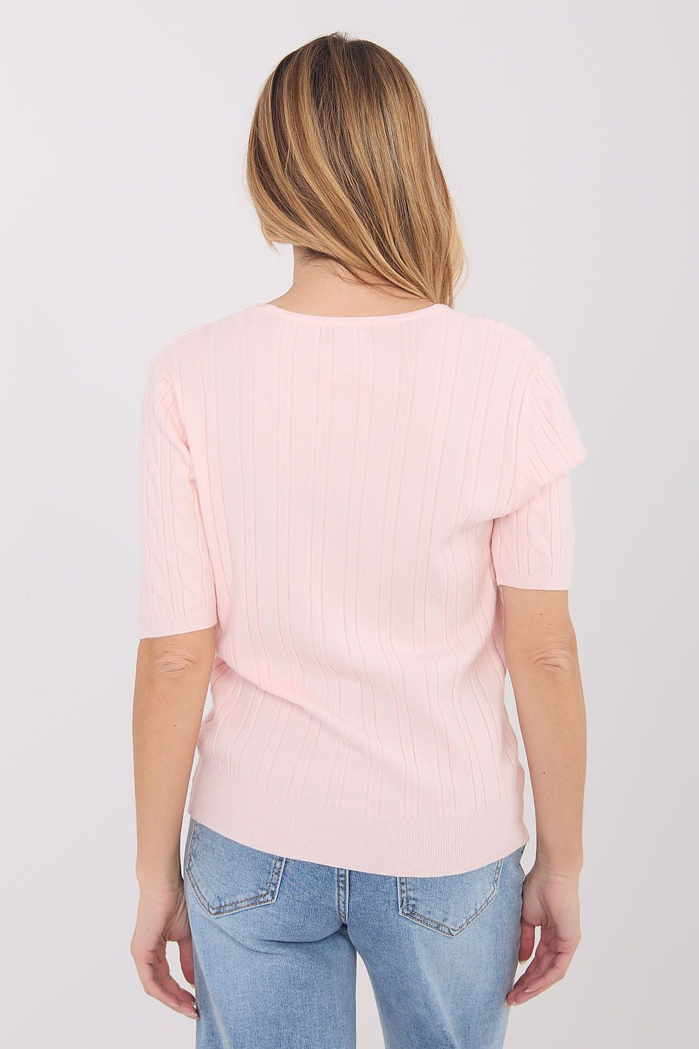 Maglione da donna in viscosa elasticizzata con collo a V