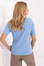 Maglione da donna in viscosa elasticizzata con collo a V
