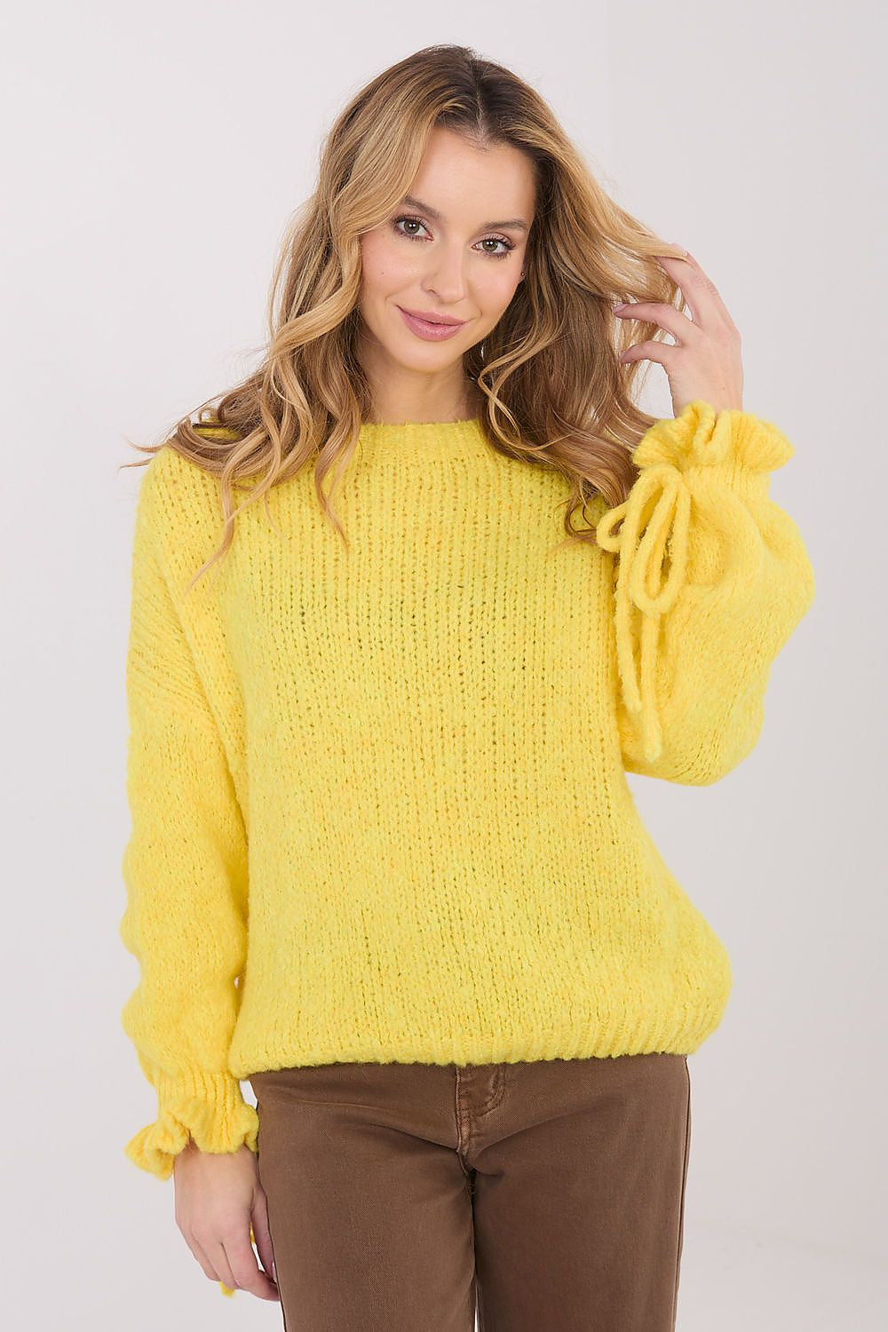 Giallo / Universale Maglione da donna con viscosa e lana