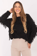 Nero / Universale Maglione con frange - DARIA - 217049
