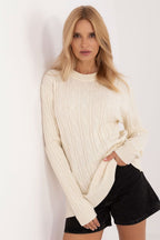 Beige / Universale Maglione girocollo in calda viscosa