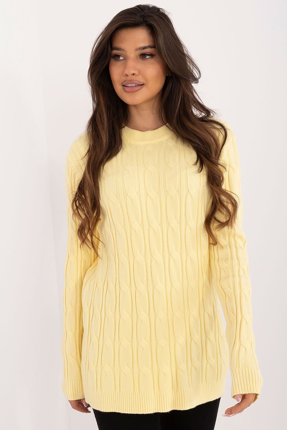 giallo 2 / Universale Maglione girocollo in calda viscosa