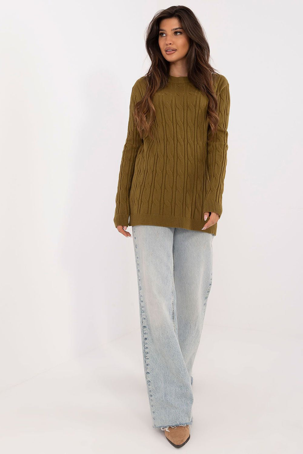 verde 2 / Universale Maglione girocollo in calda viscosa