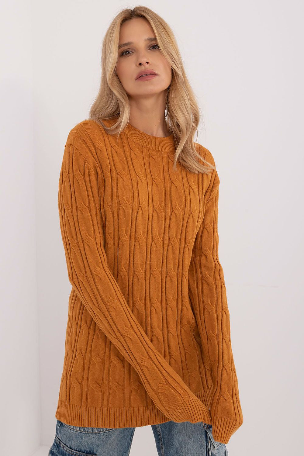 Giallo / Universale Maglione girocollo in calda viscosa