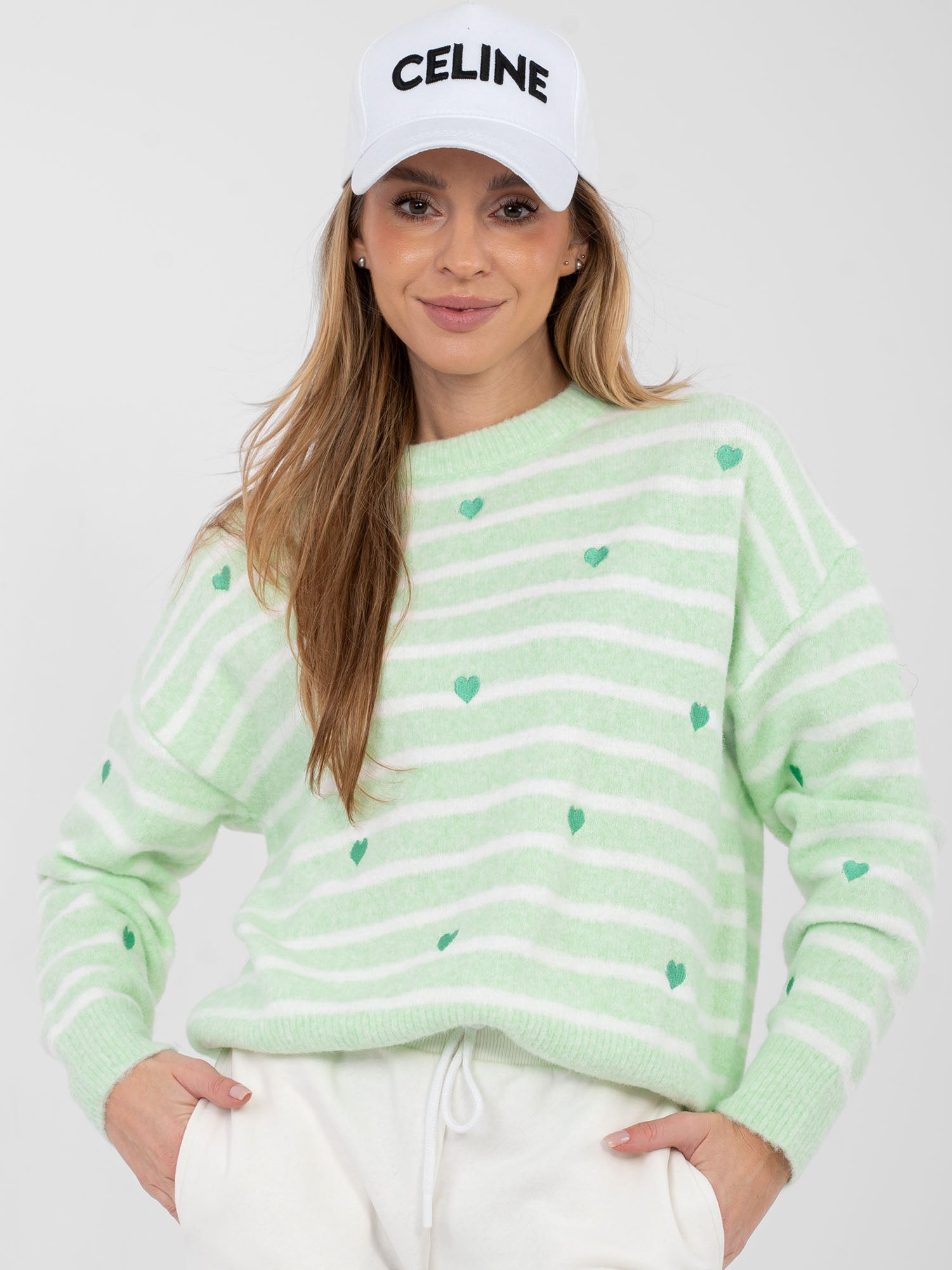 Maglione girocollo con viscosa e lana - CUORICINI - 202175