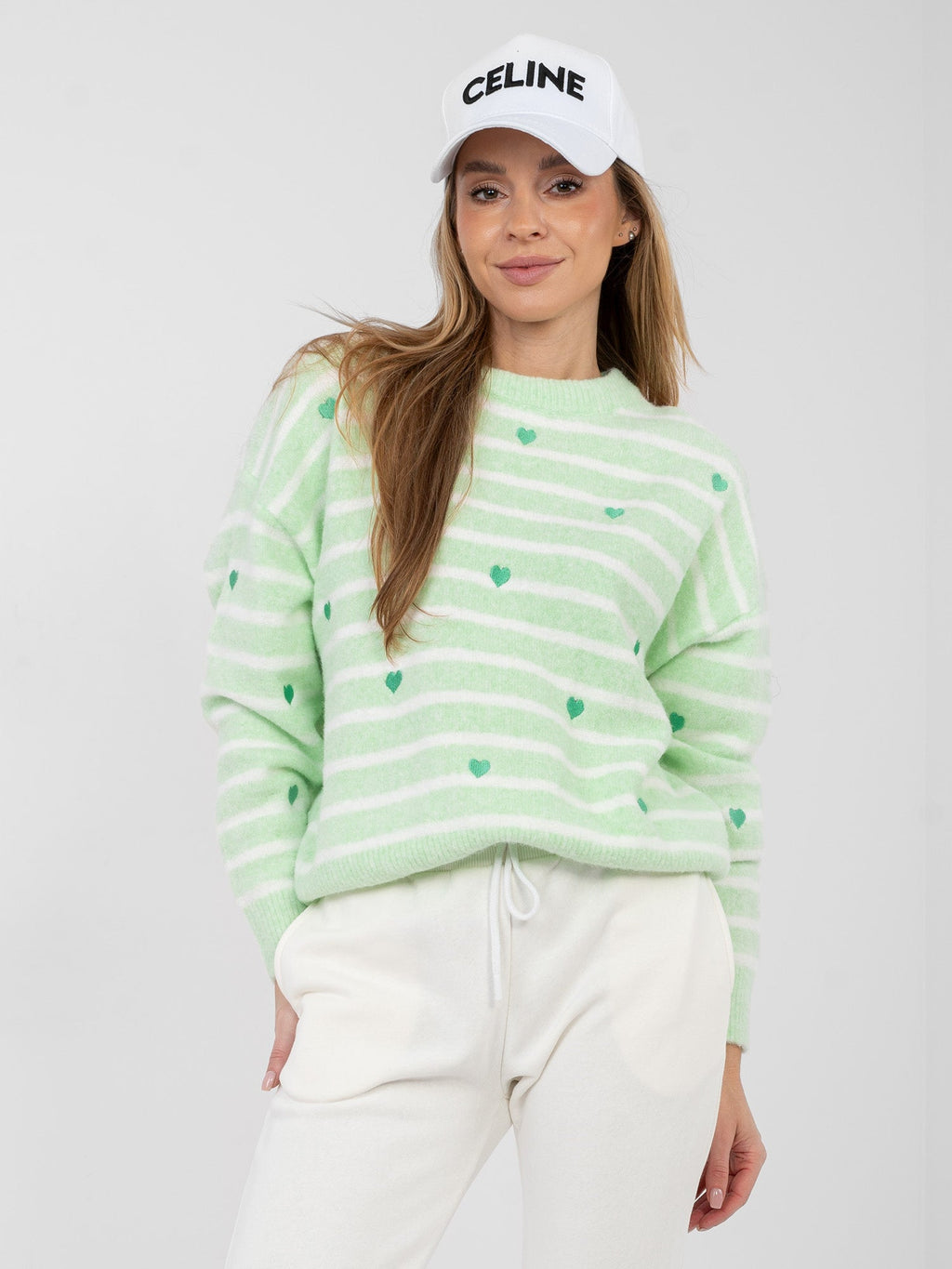 Maglione girocollo con viscosa e lana - CUORICINI - 202175