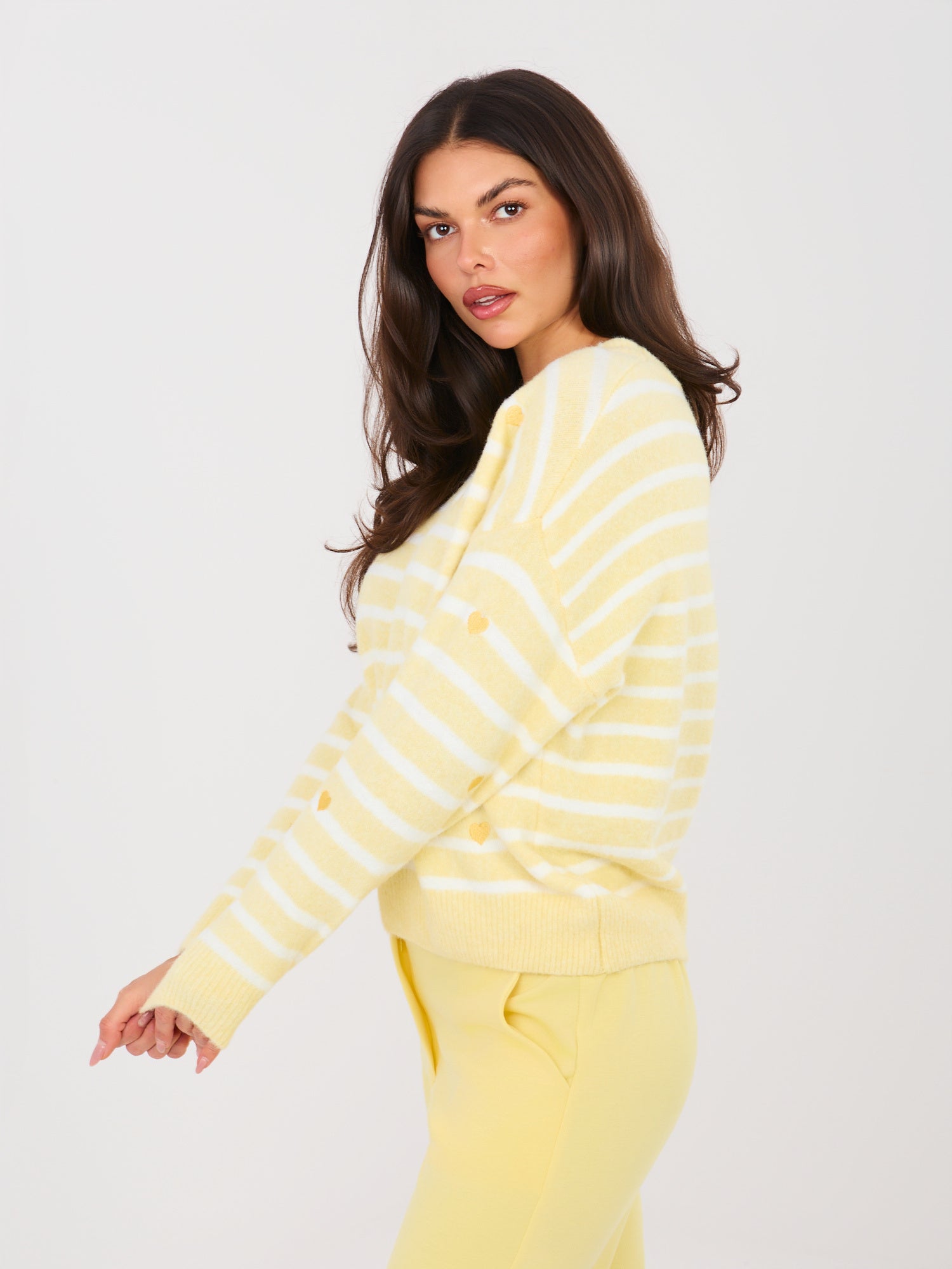 Maglione girocollo con viscosa e lana - CUORICINI - 202175