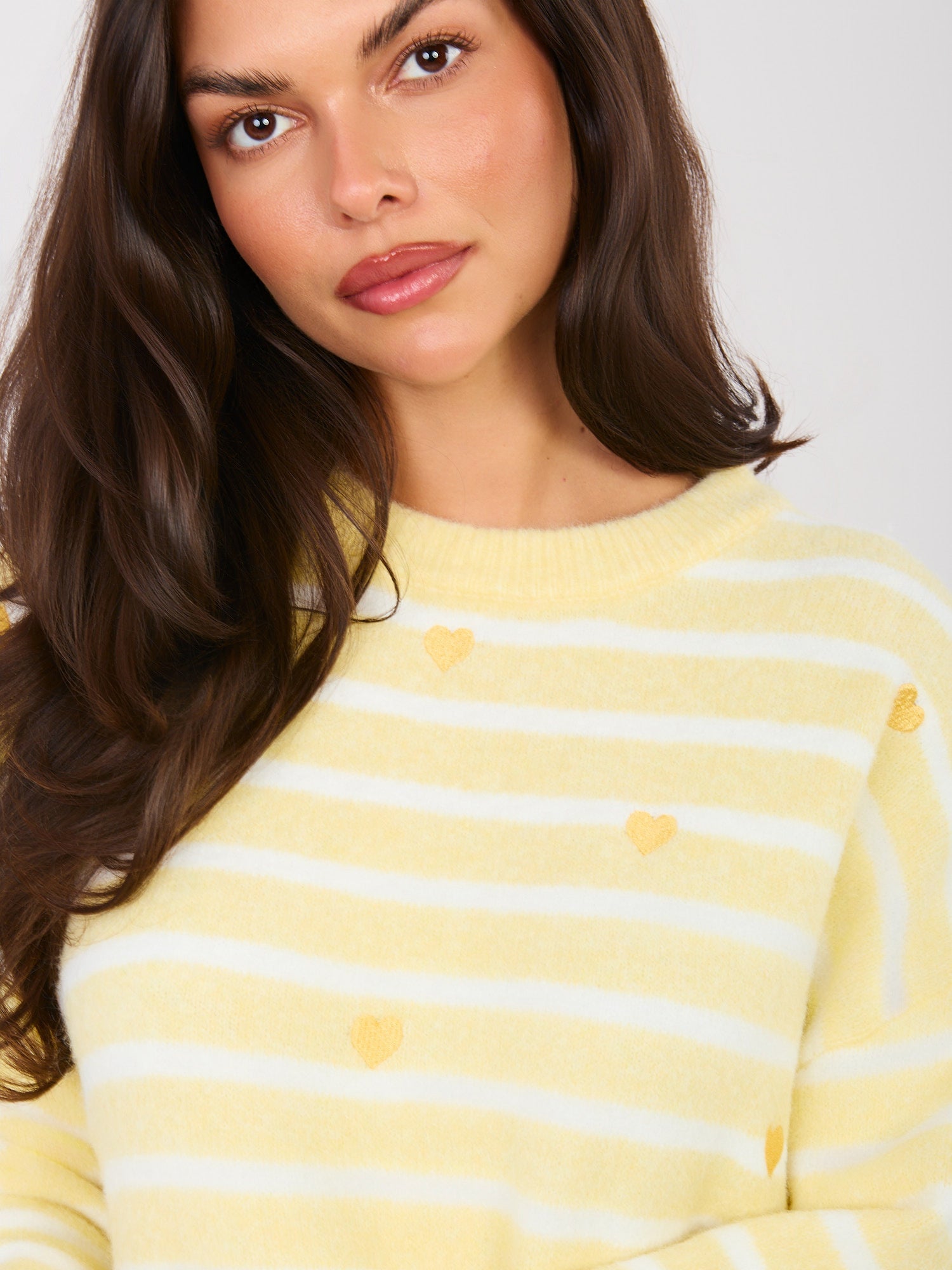 Maglione girocollo con viscosa e lana - CUORICINI - 202175