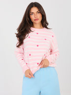 Maglione girocollo con viscosa e lana - CUORICINI - 202175