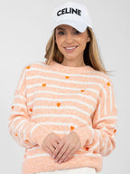 Maglione girocollo con viscosa e lana - CUORICINI - 202175