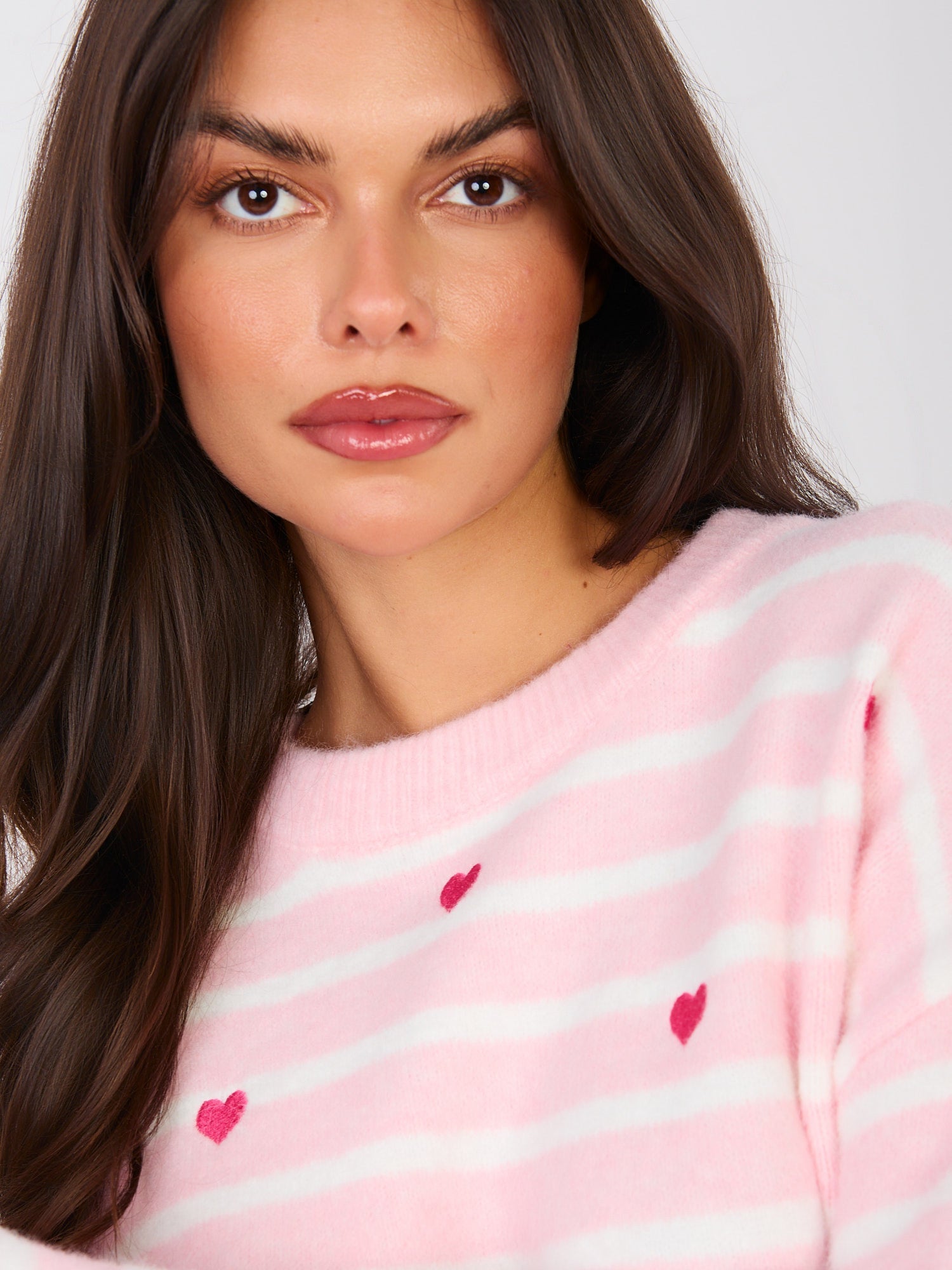 Maglione girocollo con viscosa e lana - CUORICINI - 202175