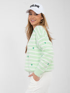 Maglione girocollo con viscosa e lana - CUORICINI - 202175