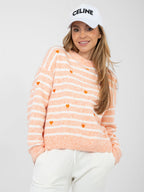 Maglione girocollo con viscosa e lana - CUORICINI - 202175