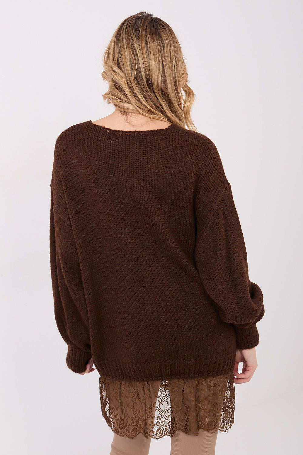 Maglione lungo con pizzo - 221859