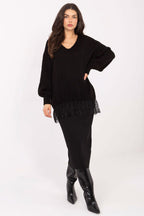 Maglione lungo con pizzo - 221859