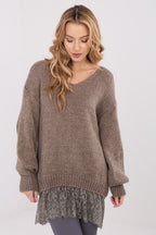 Maglione lungo con pizzo - 221859