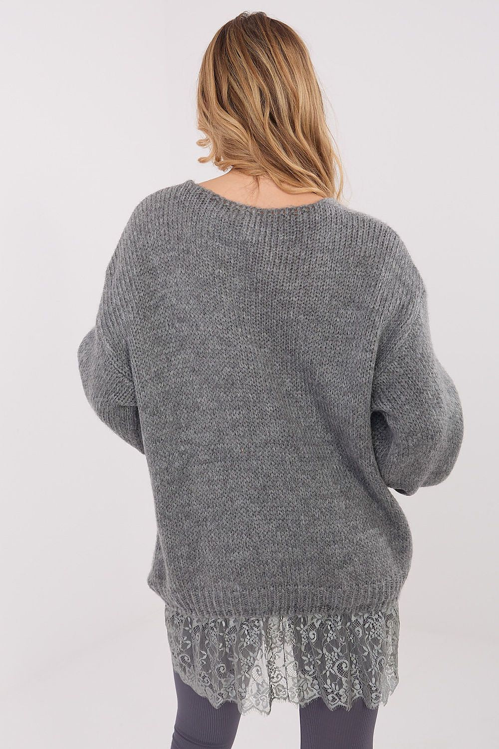Maglione lungo con pizzo - 221859