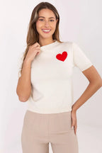 Maglione a manica corta con cuore - 219972