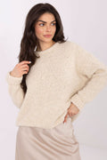 Beige / Universale Maglione in misto lana da donna - 223174