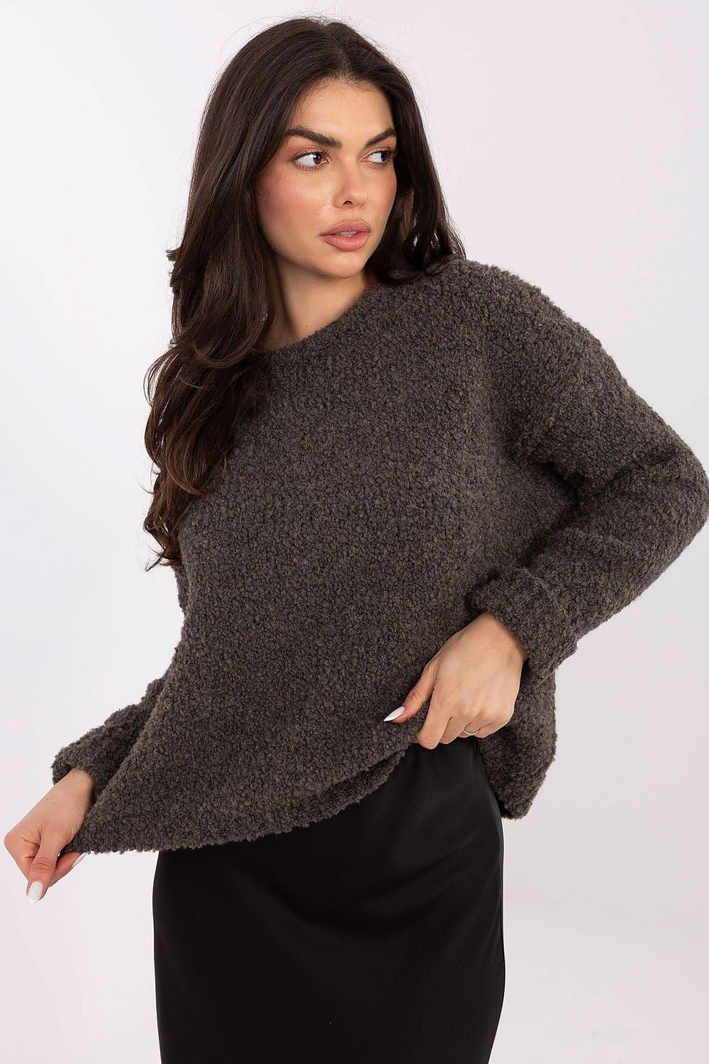 Grigio / Universale Maglione in misto lana da donna - 223174