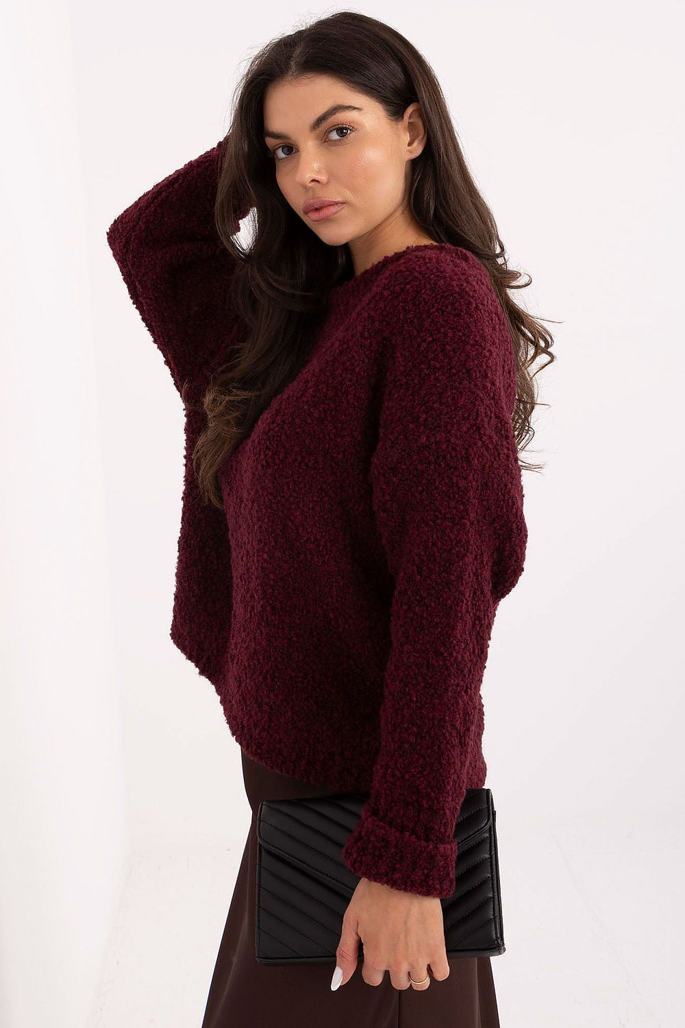 Rosso / Universale Maglione in misto lana da donna - 223174