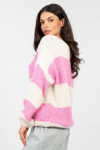 Maglione oversize da donna a righe - 224389