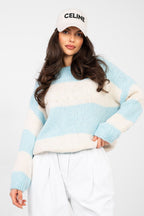 Maglione oversize da donna a righe - 224389
