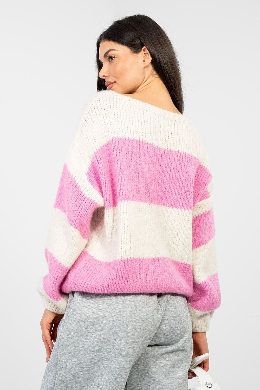 Maglione oversize da donna a righe - 224389